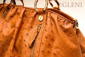 Ostrich leather, much prized for its exceptional softness and versatility