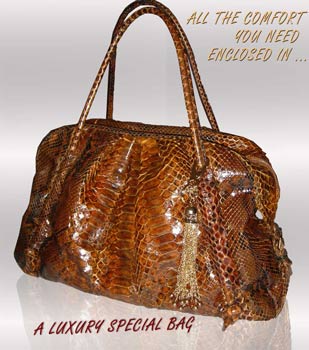 python luxury special tote bag