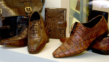 Genuine python and crocodile shoes